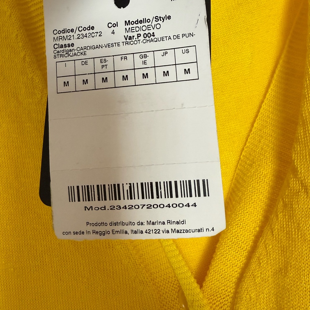 Marina Rinaldi Yellow Knit Cardigan NWT 14-16 oversized - Picture 12 of 16